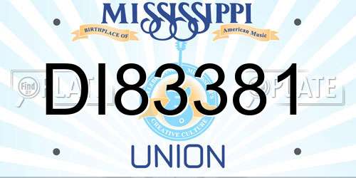 DI83381 Mississippi License Plate