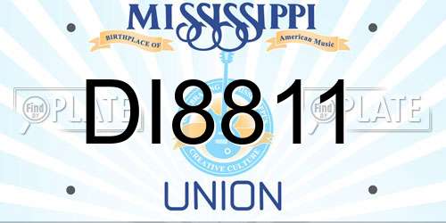 DI8811 Mississippi License Plate