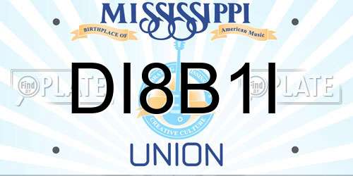 DI8B1I Mississippi License Plate