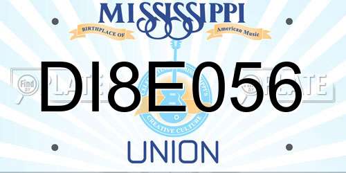 DI8E056 Mississippi License Plate