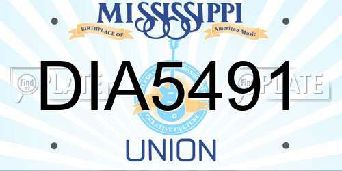 DIA5491 Mississippi License Plate