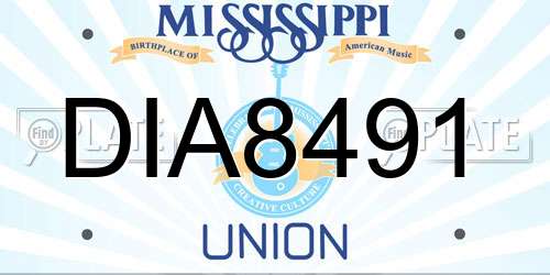 DIA8491 Mississippi License Plate