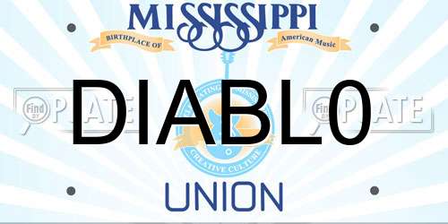 DIABL0 Mississippi License Plate