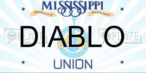 DIABLO Mississippi License Plate
