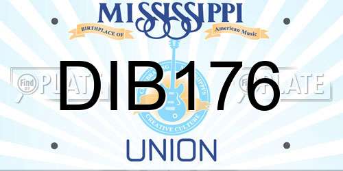 DIB176 Mississippi License Plate