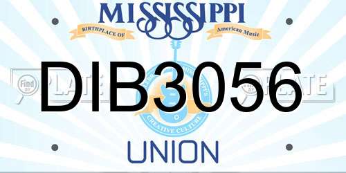 DIB3056 Mississippi License Plate