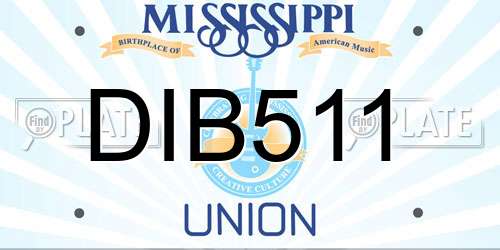 DIB511 Mississippi License Plate