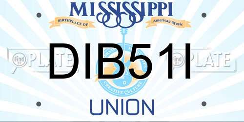 DIB51I Mississippi License Plate