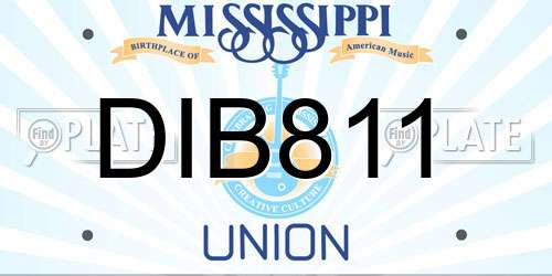 DIB811 Mississippi License Plate
