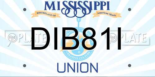 DIB81I Mississippi License Plate