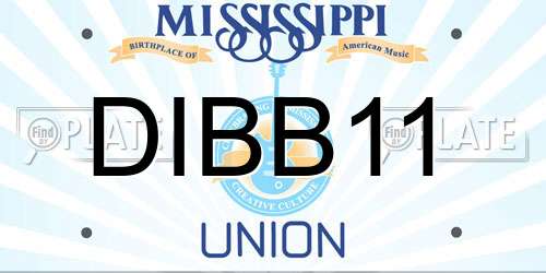 DIBB11 Mississippi License Plate