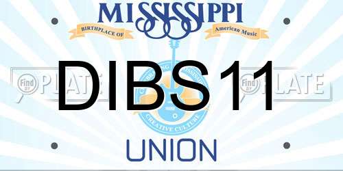 DIBS11 Mississippi License Plate