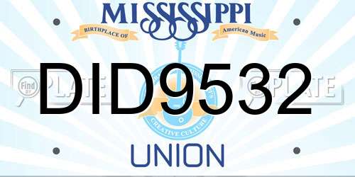 DID9532 Mississippi License Plate