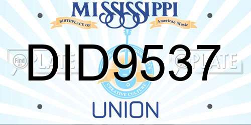 DID9537 Mississippi License Plate