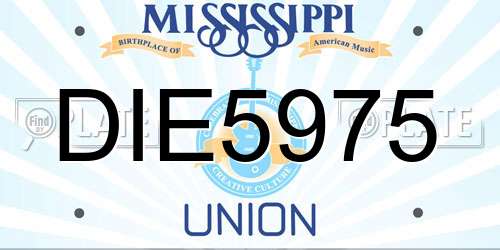 DIE5975 Mississippi License Plate