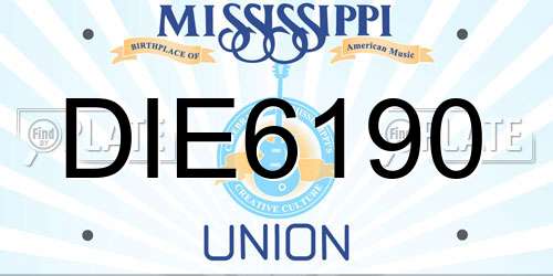 DIE6190 Mississippi License Plate