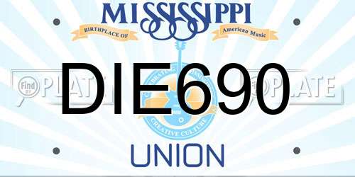 DIE690 Mississippi License Plate
