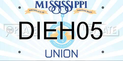DIEH05 Mississippi License Plate