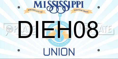DIEH08 Mississippi License Plate