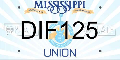 DIF125 Mississippi License Plate