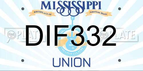 DIF332 Mississippi License Plate