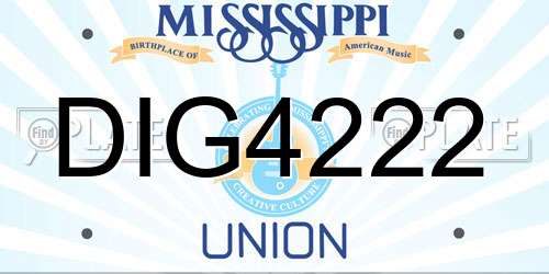 DIG4222 Mississippi License Plate