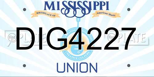 DIG4227 Mississippi License Plate