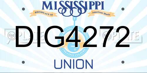 DIG4272 Mississippi License Plate