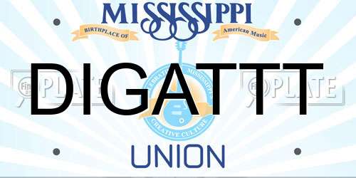 DIGATTT Mississippi License Plate