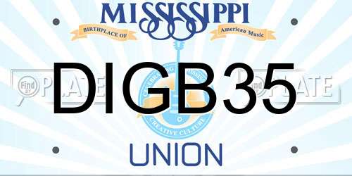 DIGB35 Mississippi License Plate