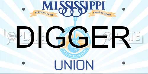 DIGGER Mississippi License Plate