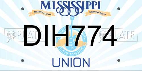DIH774 Mississippi License Plate
