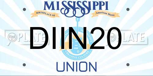DIIN20 Mississippi License Plate