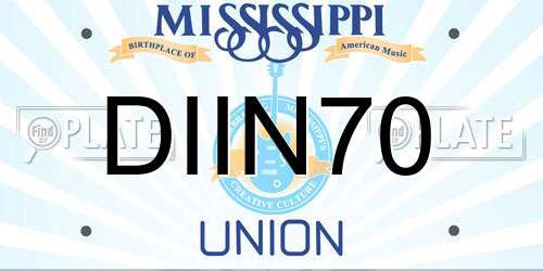 DIIN70 Mississippi License Plate