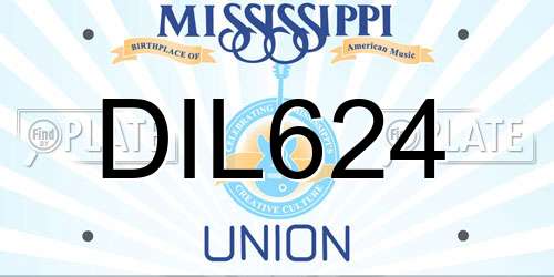 DIL624 Mississippi License Plate