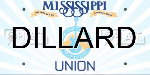 DILLARD Mississippi License Plate