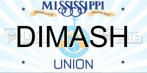 DIMASH Mississippi License Plate
