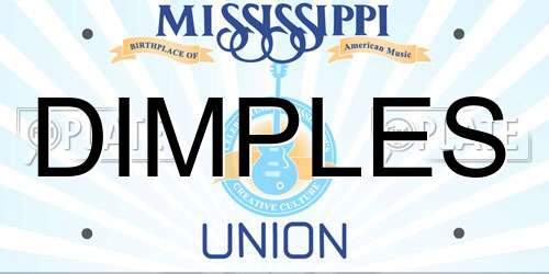 DIMPLES Mississippi License Plate