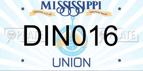 DIN016 Mississippi License Plate