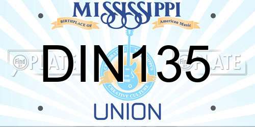 DIN135 Mississippi License Plate
