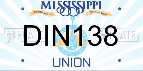 DIN138 Mississippi License Plate