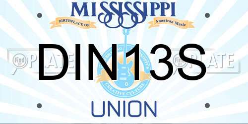 DIN13S Mississippi License Plate