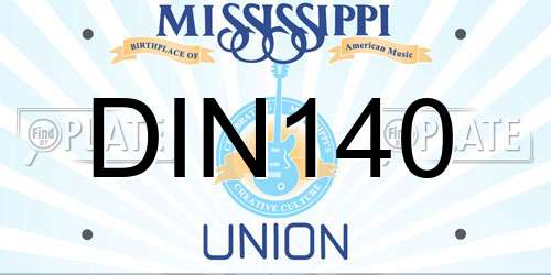 DIN140 Mississippi License Plate