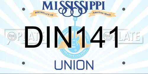 DIN141 Mississippi License Plate