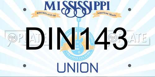 DIN143 Mississippi License Plate
