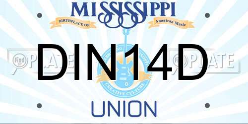 DIN14D Mississippi License Plate