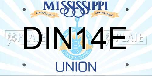 DIN14E Mississippi License Plate