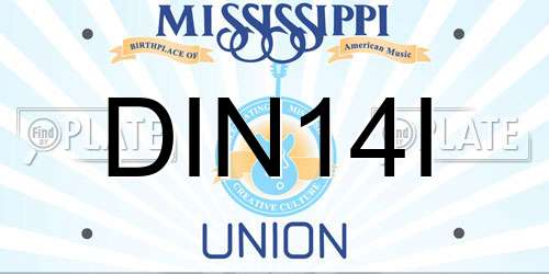 DIN14I Mississippi License Plate