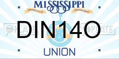 DIN14O Mississippi License Plate