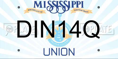DIN14Q Mississippi License Plate